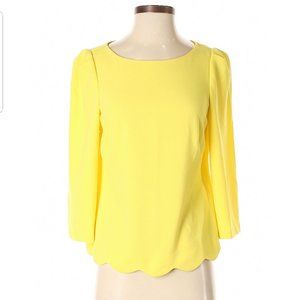 3/4 Yellow Ruffled Blouse
